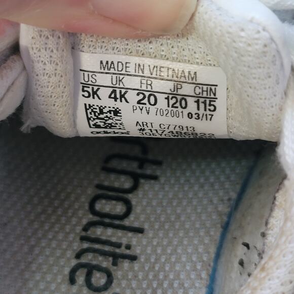 Adidas Shoes Infants size 5 Sneakers Black and White Lace Up - Picture 4 of 5